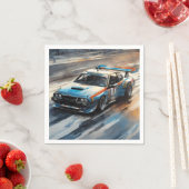 Sporty Blue Racing Auto Serviette (Beispiel)