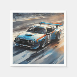 Sporty Blue Racing Auto Serviette