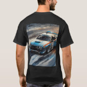 Sporty Blue Racing Auto T-Shirt (Rückseite)