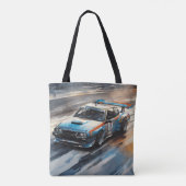 Sporty Blue Racing Auto Tasche (Rückseite)