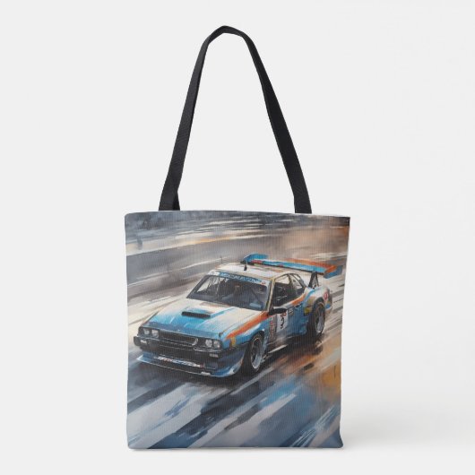 Sporty Blue Racing Auto Tasche (Rückseite)