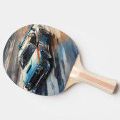 Sporty Blue Racing Auto Tischtennis Schläger (Seitenansicht)