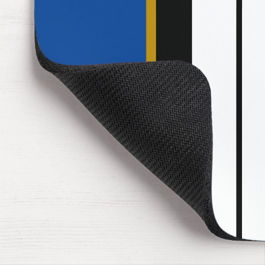 Sporty Blue Schwarz-weiße vertikale Streifen Mousepad (Ecke)