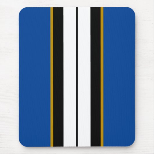 Sporty Blue Schwarz-weiße vertikale Streifen Mousepad (Vorne)