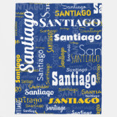 Sporty Blue Yellow Name Wiederholung Muster Stadio Fleecedecke (Vorderseite)