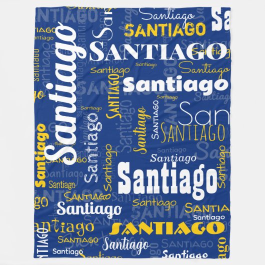 Sporty Blue Yellow Name Wiederholung Muster Stadio Fleecedecke (Vorderseite)