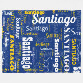 Sporty Blue Yellow Name Wiederholung Muster Stadio Fleecedecke (Vorderseite (Horizontal))