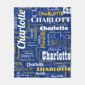 Sporty Blue Yellow Name Wiederholung Muster Stadio Fleecedecke (Vorderseite)