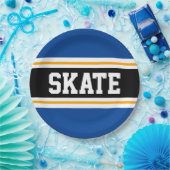 Sporty Bold Aquamarin Black Yellow SKATE Racing St Pappteller (Party)