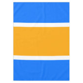 Sporty Bold Bright Blue Yellow White Retro Streife Tischdecke (Vorderseite)