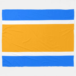 Sporty Bold Bright Wide Yellow Blue Racing Streife Fleecedecke