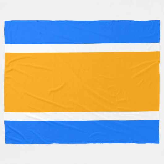 Sporty Bold Bright Wide Yellow Blue Racing Streife Fleecedecke (Vorderseite (Horizontal))