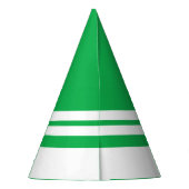 Sporty Bold Fun Bright Green White Racing Stripes Partyhütchen (Rückseite)