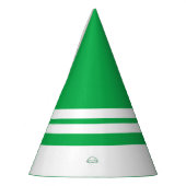 Sporty Bold Fun Bright Green White Racing Stripes Partyhütchen (Links)