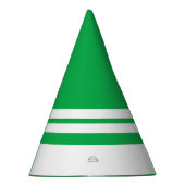 Sporty Bold Fun Bright Green White Racing Stripes Partyhütchen (Rechts)