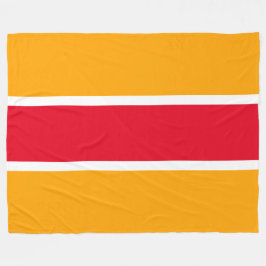 Sporty Bold grell Red White Golden Yellow Strips Fleecedecke