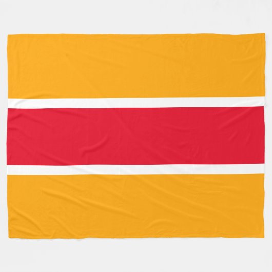 Sporty Bold grell Red White Golden Yellow Strips Fleecedecke (Vorderseite (Horizontal))