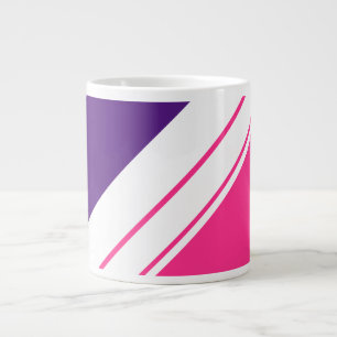 Sporty Bold Lila Candy Pink White Racing Stripes Jumbo-Tasse