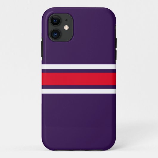 Sporty Bold Lila, hellrote Streifen Case-Mate iPhone Hülle (Rückseite)