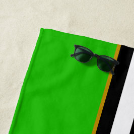 Sporty Bold Lime Green Schwarz-weiß Racing Stripes Strandtuch