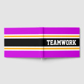 Sporty Bold Pink Black Yellow TEAMWORTStripes Gästebuch (Voll)