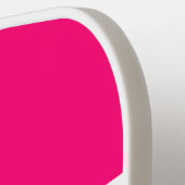 Sporty Bold Pink Schwarz-weiß Racing Stripes Text Pickleball Schläger (Linke Seite)