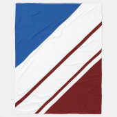 Sporty Bold Red White Deep Blue Racing Streifen Fleecedecke (Vorderseite)