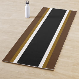 Sporty Bold Schwarz-weiß Brown White Racing Stripe Yogamatte