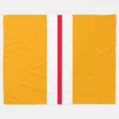 Sporty Bold Yellow White Center Racing Stripes Fleecedecke (Vorderseite (Horizontal))