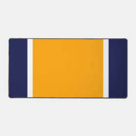 Sporty breiter goldgelber weißer Streifen auf Mari Schreibtischunterlage