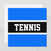 Sporty Bright Blue Bold Black Stripes TENNIS Text (Vorne/Hinten)