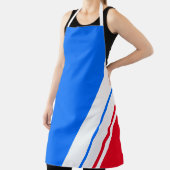 Sporty Bright Blue Offset White Slant Streifen Schürze (InSitu)