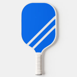 Sporty Bright Blue Red Sleek White Racing Streifen Pickleball Schläger