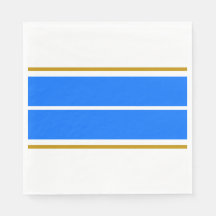 Sporty Bright Blue Wide Racing Streifen auf Weiß