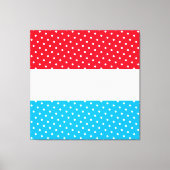 Sporty Bright Dotted Red Sky Blue White Stripes Leinwanddruck (Vorderseite)