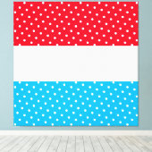 Sporty Bright Dotted Red Sky Blue White Stripes Leinwanddruck (Insitu (Holzboden))