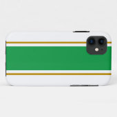 Sporty Bright Green Brown White Racing Stripes Case-Mate iPhone Hülle (Rückseite (Horizontal))