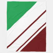 Sporty Bright Green Deep Red White Stripes Fleecedecke (Vorderseite)