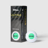 Sporty Bright Green Moderner Personalisierter Name Golfball (Verpackungen)