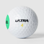 Sporty Bright Green Moderner Personalisierter Name Golfball (Logo)