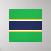 Sporty Bright Green Navy Gelb Racing Stripes Leinwanddruck (Vorderseite)