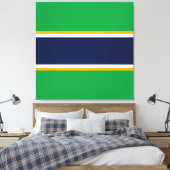 Sporty Bright Green Navy Gelb Racing Stripes Leinwanddruck (Insitu (Schlafzimmer))