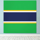 Sporty Bright Green Navy Gelb Racing Stripes Leinwanddruck (Insitu (Holzboden))