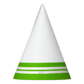 Sporty Bright Green Rim Racing Streifen auf Weiß Partyhütchen (Links)