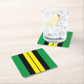 Sporty Bright Green Yellow Black Racing Stripes Rechteckiger Pappuntersetzer (Vor Ort)