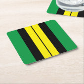 Sporty Bright Green Yellow Black Racing Stripes Rechteckiger Pappuntersetzer (angewinkelt)