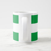 Sporty Bright Kleeblatt Grüne weiße Streifen Jumbo-Tasse (Rückseite)