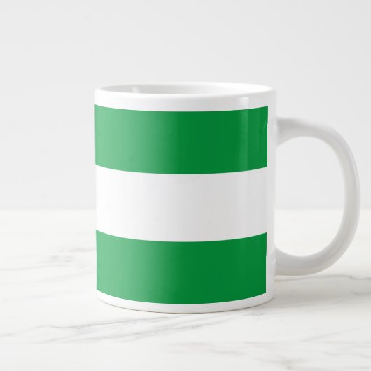 Sporty Bright Kleeblatt Grüne weiße Streifen Jumbo-Tasse (Rechts)