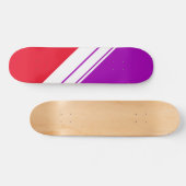 Sporty Bright Lila Diagonal Weiße Streifen Skateboard (Horizontal)