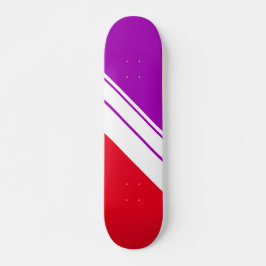 Sporty Bright Lila Diagonal Weiße Streifen Skateboard